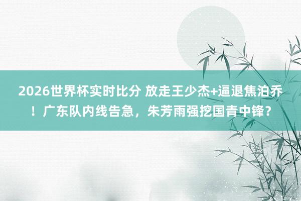 2026世界杯实时比分 放走王少杰+逼退焦泊乔！广东队内线告急，朱芳雨强挖国青中锋？