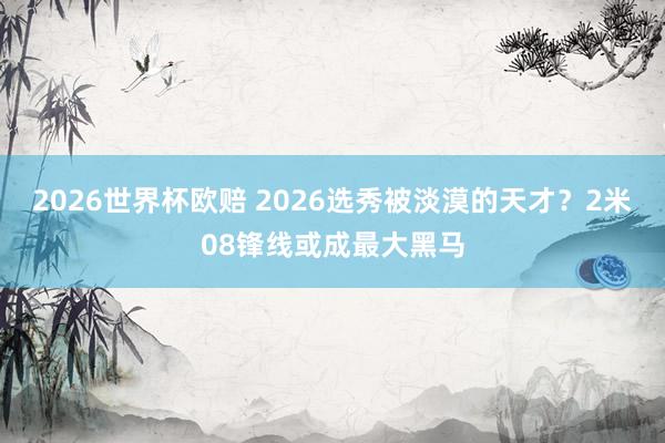 2026世界杯欧赔 2026选秀被淡漠的天才？2米08锋线或成最大黑马