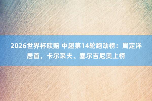 2026世界杯欧赔 中超第14轮跑动榜：周定洋居首，卡尔采夫、塞尔吉尼奥上榜