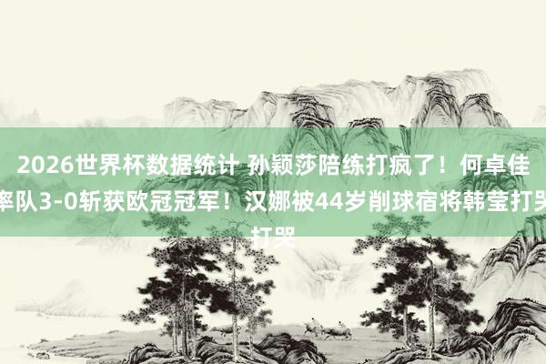 2026世界杯数据统计 孙颖莎陪练打疯了！何卓佳率队3-0斩获欧冠冠军！汉娜被44岁削球宿将韩莹打哭
