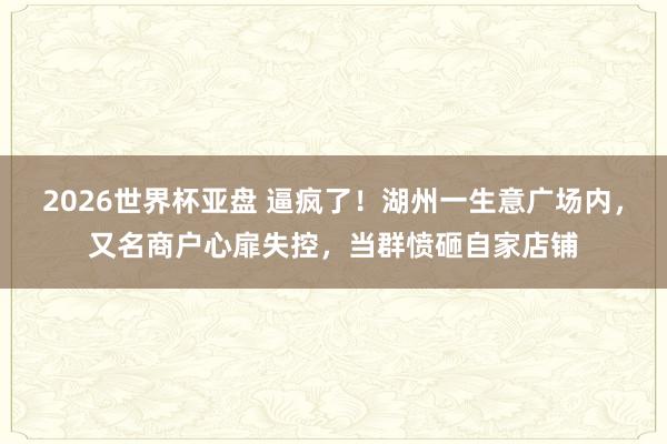 2026世界杯亚盘 逼疯了！湖州一生意广场内，又名商户心扉失控，当群愤砸自家店铺