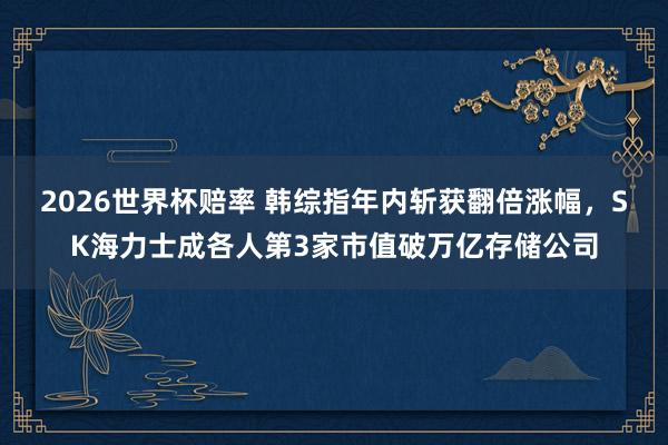 2026世界杯赔率 韩综指年内斩获翻倍涨幅，SK海力士成各人第3家市值破万亿存储公司