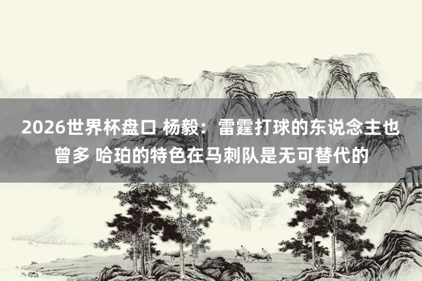 2026世界杯盘口 杨毅：雷霆打球的东说念主也曾多 哈珀的特色在马刺队是无可替代的