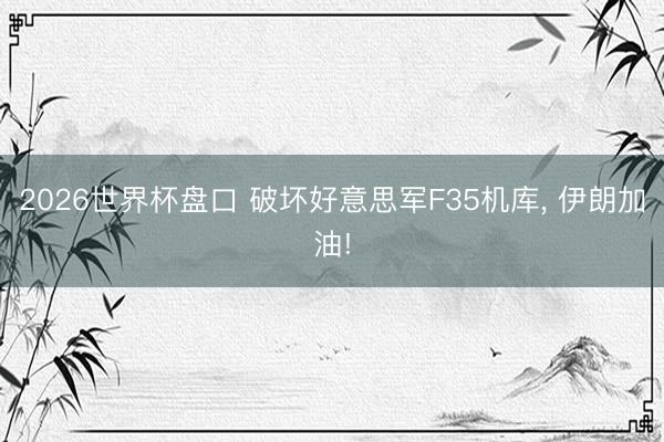 2026世界杯盘口 破坏好意思军F35机库， 伊朗加油!