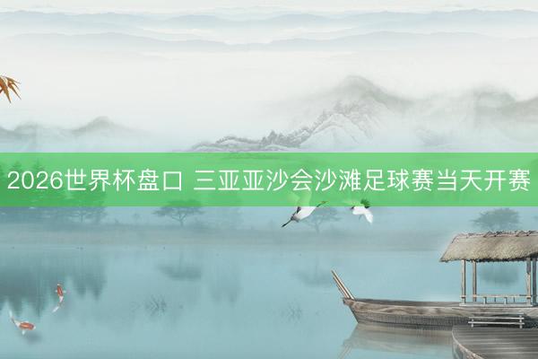 2026世界杯盘口 三亚亚沙会沙滩足球赛当天开赛