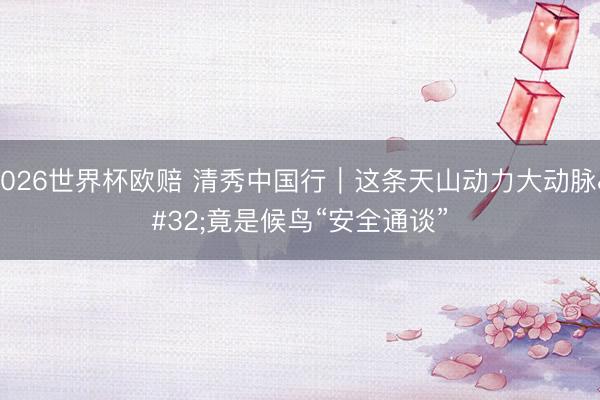 2026世界杯欧赔 清秀中国行｜这条天山动力大动脉 竟是候鸟“安全通谈”